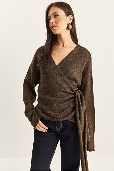 Bianco Lucci Women's Side Tie Knitwear Sweater 241162 60261077