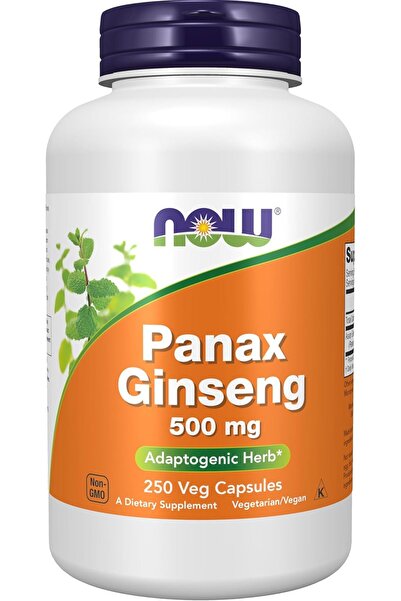 Now Panax Ginseng Dietary Supplement Capsules, 1 g, 250 Capsules