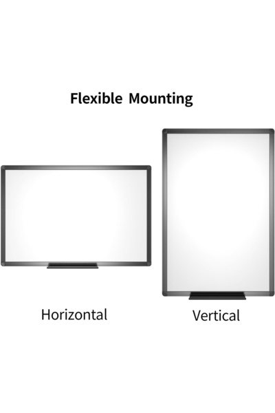 OEM Magnetic dry erase board with black aluminum frame, 60 x 45 cm, set with 2 markers 4 magnets