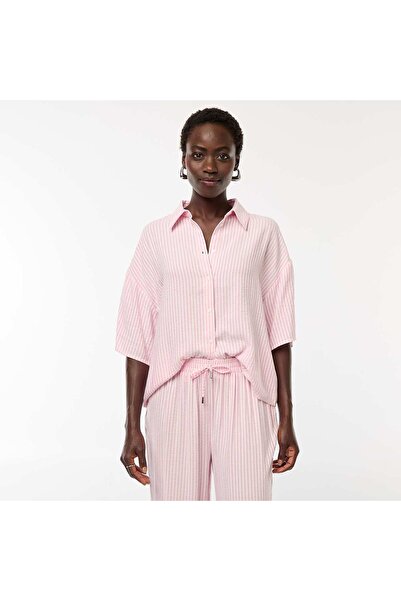KİABİ Striped Short-Sleeve Shirt PINK