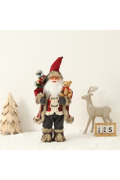 NO BRAND زينة عيد الميلاد، لعبة سانتا كلوز المحشوة، تمثال صغير محشو