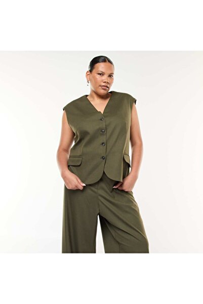 KİABİ Sleeveless Suit Vest KHAKI