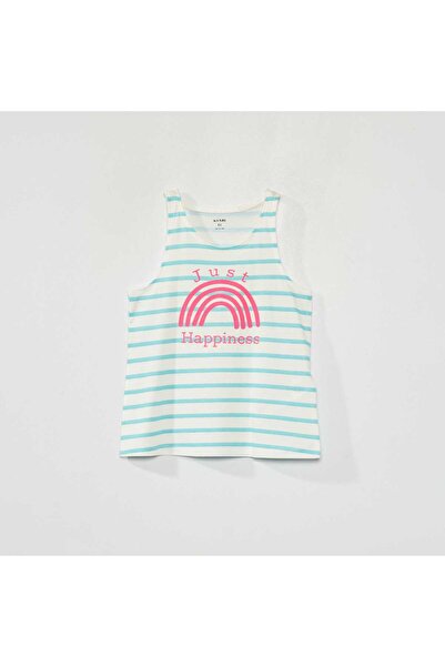 KİABİ Printed vest top BLUE