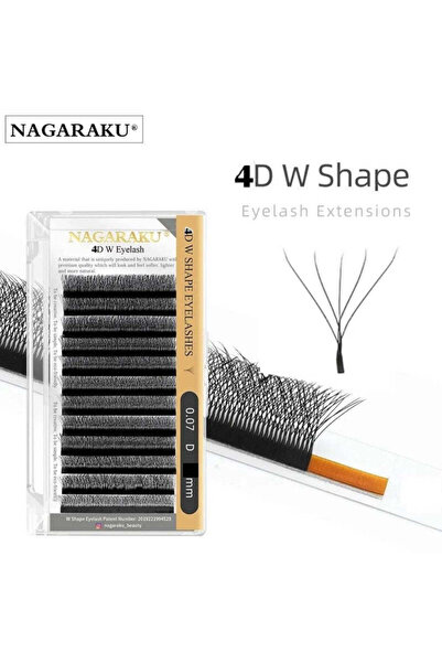 NAGARAKU Extensii de gene prefabricate 4D W, 12 linii D007-MIX