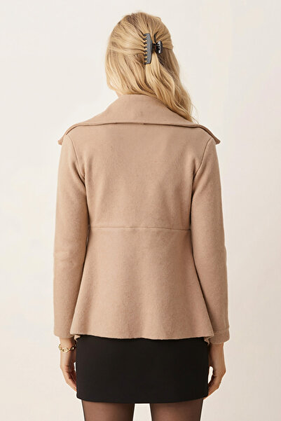 armonika Women's Beige Patterned Knitwear Casual Cardigan Arm-26K001006