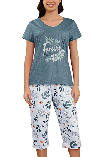 OEM Women's loose sleepwear pajamas, made of soft material, leaves 2XL