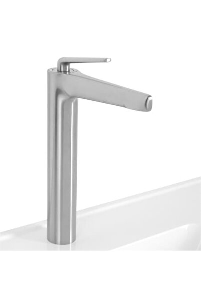 Maison Mex Tall washbasin mixer, NAOMI, L.15.1 l.4.5 H.29.9/26.5/24.1 cm, brushed grey