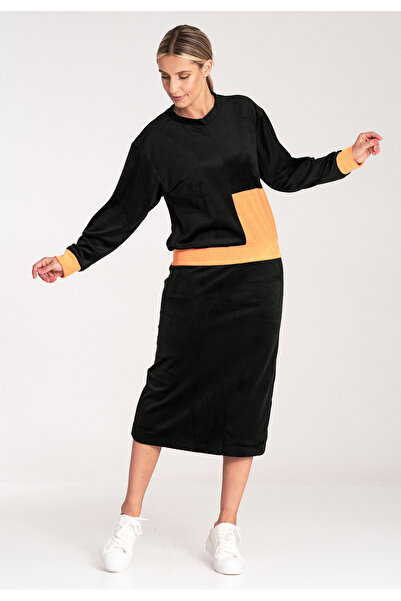 Figl Set trening din catifea - set cu fustă - M1036 Negru mărimea M