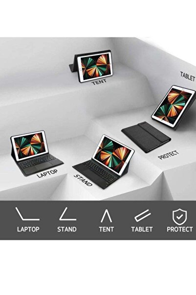 Beauenty 9.7in iPad Keyboard Case with Bluetooth Touchpad and Pencil Holder