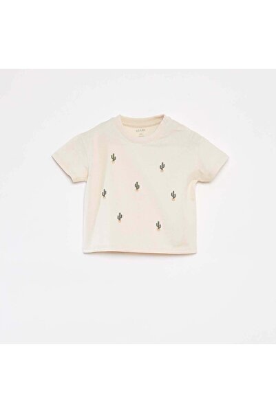 KİABİ Short-sleeved striped jersey T-shirt WHITE