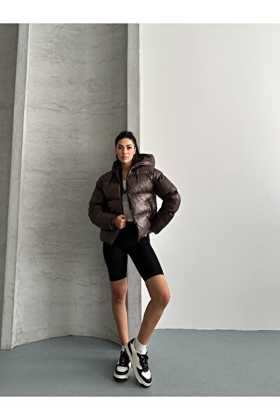 Fashionbox Women's Gel Padding Hooded Zippers Waterproof Inflatable Coat 25222