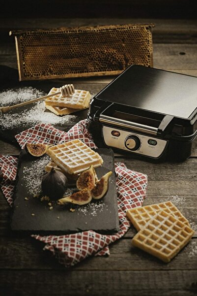 Generic 1500W Electric Waffle Maker 4 Slice Non Stick Iron Adjustable Temp Stainless Steel Breakfast