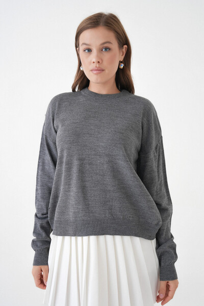 Park Karon Pulover de damă cu guler rotund oversize tricotaj