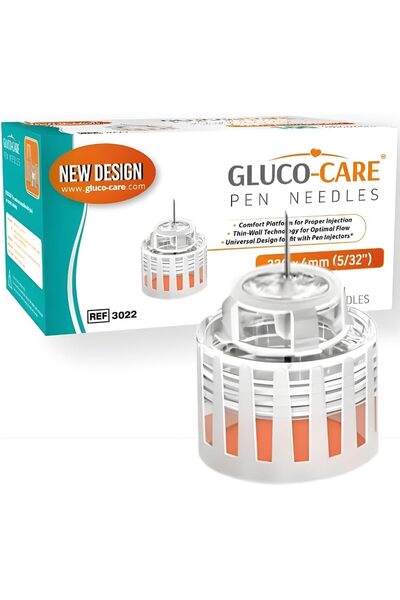 GLUCO-CARE Plus Pen Tips, 4mm, Universal Fit, Optimal Skin Contact Base, Ster...