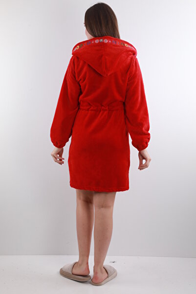 Wild Love Women's 100% Bamboo Hooded Soft Extra Soft Dressing Gown with Embroidery Detail