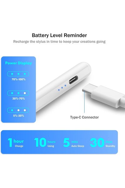 Generic Mynexa Stylus Pen for Touch Screens POM Tip Magnetic Rechargeable Tablet Pencil Stylus Pen for An