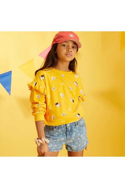 KİABİ Patterned denim shorts BLUE