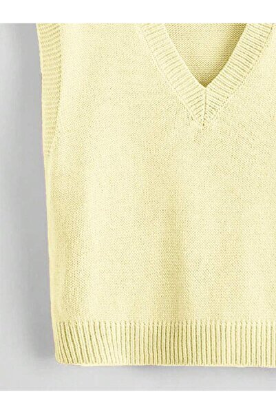 ATE ÖZGÜNEŞ TRİKO TEKSTİL Women's Knitwear V-Neck Solid Sweater