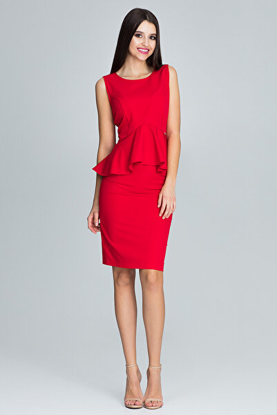 Figl Skirt and blouse set - pencil skirt - ruffled blouse - red M605 size S