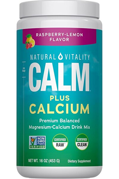 Natural Vitality كالسيوم طبيعي مهدئ بلس، بنكهة التوت والليمون، 16 أونصة (454 جم)