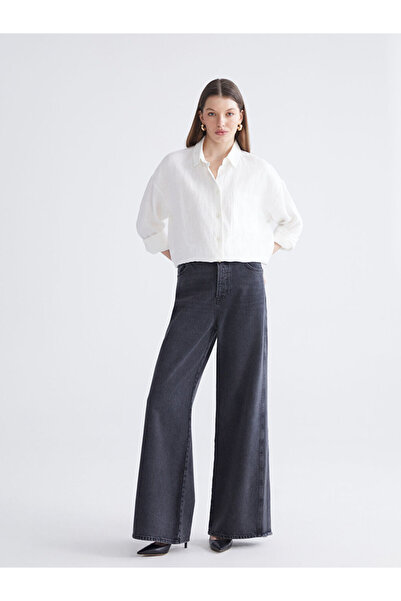 LC Waikiki Beige Wideleg Women's Jean Trousers