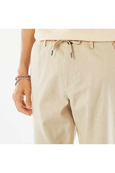 KİABİ Straight-leg linen-blend chinos BEIGE