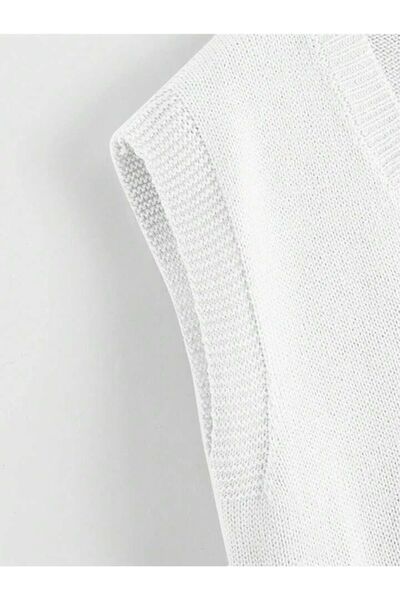 ATE ÖZGÜNEŞ TRİKO TEKSTİL Women's Knitwear V-Neck Solid Sweater