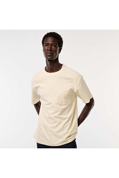 KİABİ Plain short-sleeved T-shirt with breast pocket WHITE