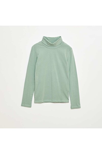 KİABİ Plain Roll Neck Top GREEN