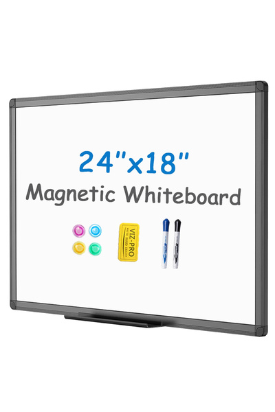 OEM Magnetic dry erase board with black aluminum frame, 60 x 45 cm, set with 2 markers 4 magnets