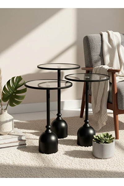 Living مجموعة من 3 طاولات عصرية - لمسة من الفخامة لمنزلك