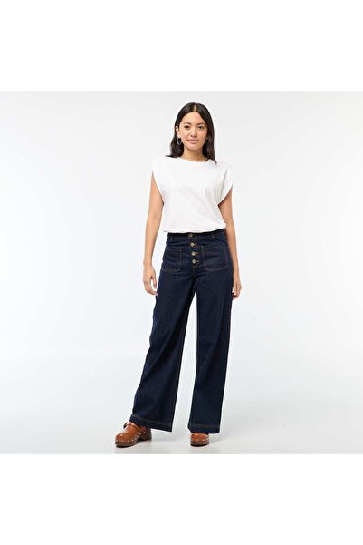 KİABİ Wide Leg Denim Pants BLUE