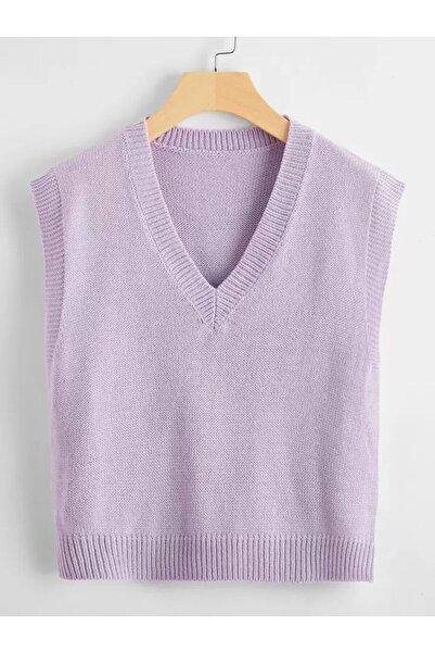 ATE ÖZGÜNEŞ TRİKO TEKSTİL Women's Knitwear V-Neck Solid Sweater