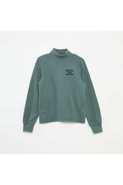 KİABİ Plain Cotton Undershirt with Embroidery GREEN