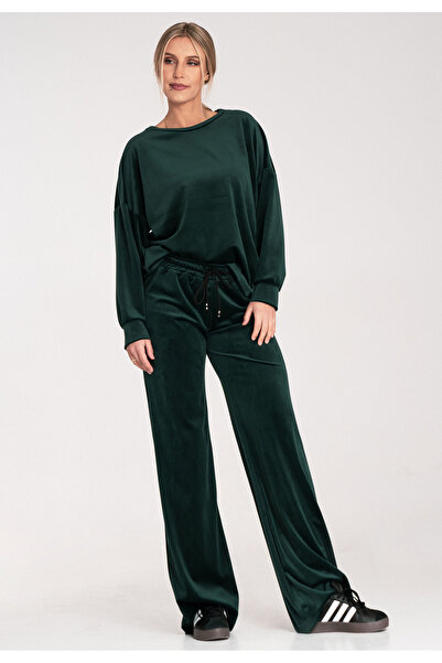 Figl Velvet tracksuit for women - Velvet set for women - green tracksuit M1100 size L/XL