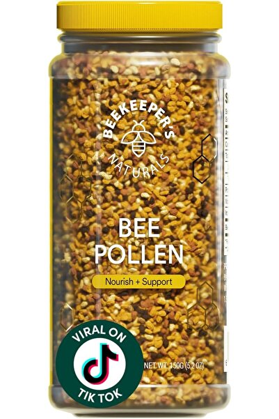 Beekeeper's Naturals 100% Raw Bee Pollen Granules, Paleo & Keto Friendly, Gluten-Free, 5.5 oz