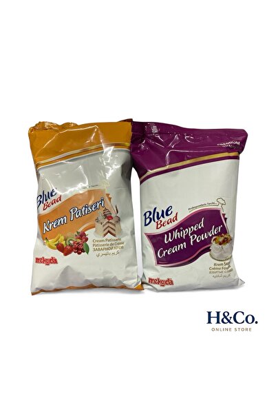 Blue Bead 2li set - Toz Krema ve Toz Krem Şanti - pastacı kreması - şanti