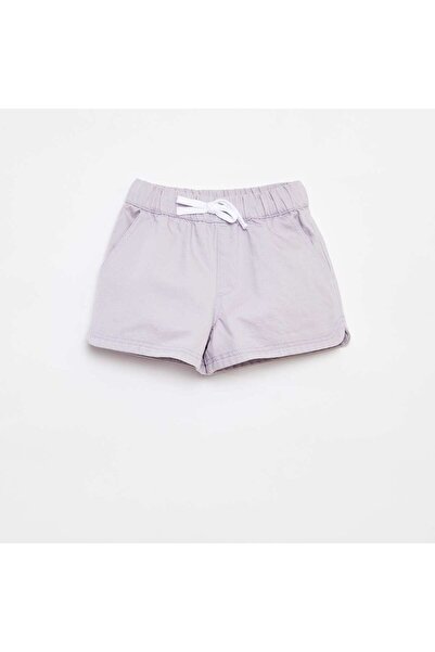 KİABİ Twill shorts with elasticated waist PURPLE