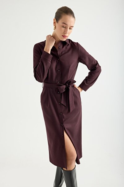 Masha Kate Striped Shirt Dress