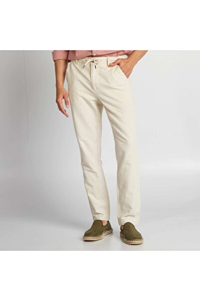 KİABİ Slim-fit linen-blend chinos BEIGE