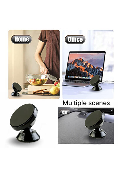 Generic UN-06 360° Rotation Magnetic Car Phone Holder Mount for Car, Home, and Office Use