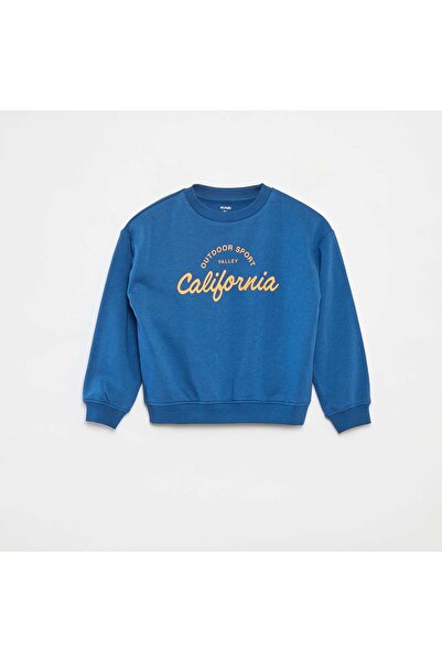 KİABİ Printed loose-fit sweatshirt BLUE