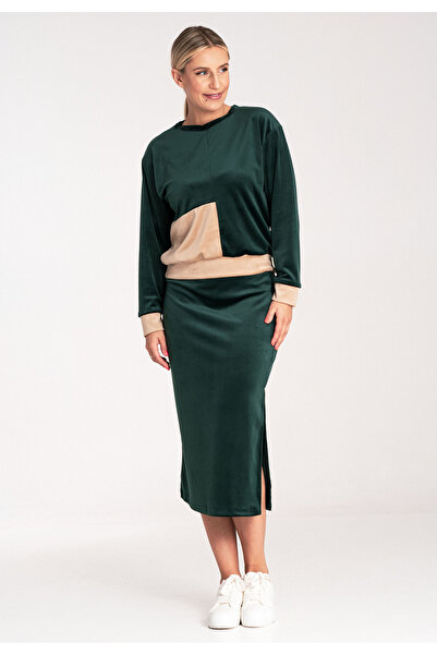 Figl Velour tracksuit set - set with skirt - M1036 green size M