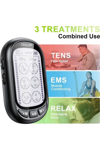 CESLIFF Dual Channel TENS EMS Unit - 24 Modes, 36 Levels, Large Screen Muscle Stimulator (CESLIFF)