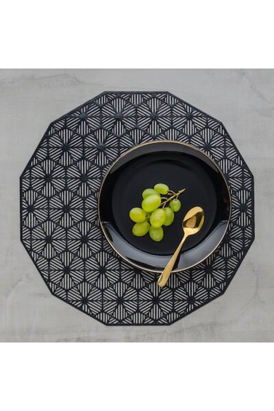 ONE KADO Onekado 6-Piece American Placemat Round Gold – Dando 38 cm – Pvc Decorative Table Mat