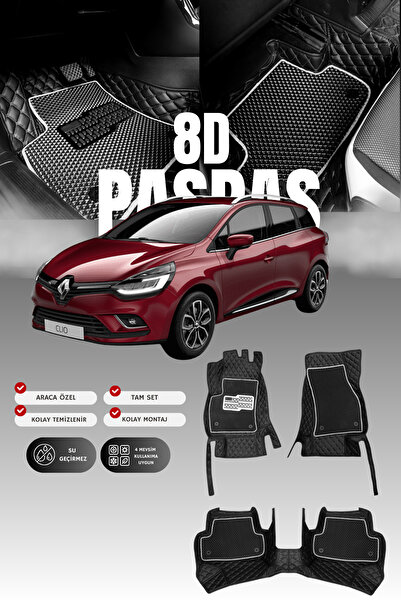 stiloto دواسة سيارة جلدية لرينو كليو 4 ستيشن واجن (2012-2019) 8D |   حماية كا...