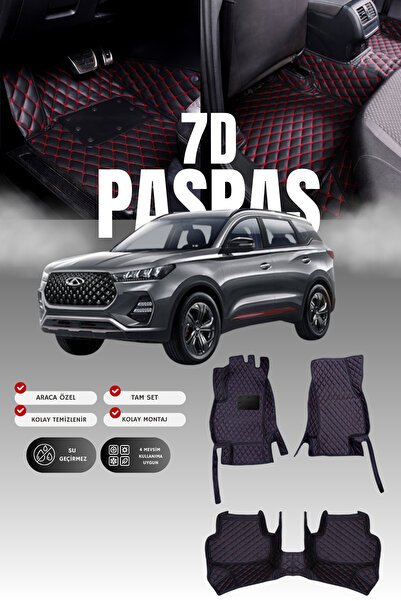 stiloto Chery Tiggo 7 Pro (2020 and Later) 7D Leather Pool-Type Auto Floor Mat | Full Protection & Quick Assembly