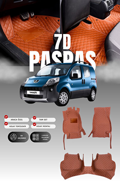 stiloto سجادة أرضية جلدية للسيارة بيجو بيبر (2008-2016) 7D |   حماية كاملة، م...