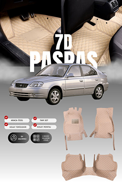 stiloto سجادة أرضية جلدية للسيارة هيونداي أكسنت أدمير (2003-2006) 7D |   حماي...