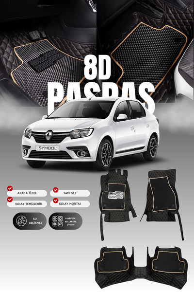 stiloto سجادة أرضية للسيارة من الجلد لرينو سيمبول (2013-2020) 8D |   حماية كا...